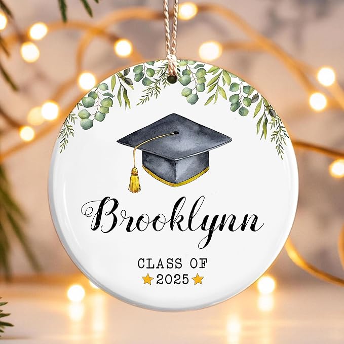 Personalized Graduation Christmas Ornaments 2025, Class of 2026 Ornament, Graduate Keepsake Gifts for Him Her, Custom Graduation Ornament with Name and Year, Senior Student Gifts, Grad Gift 2025