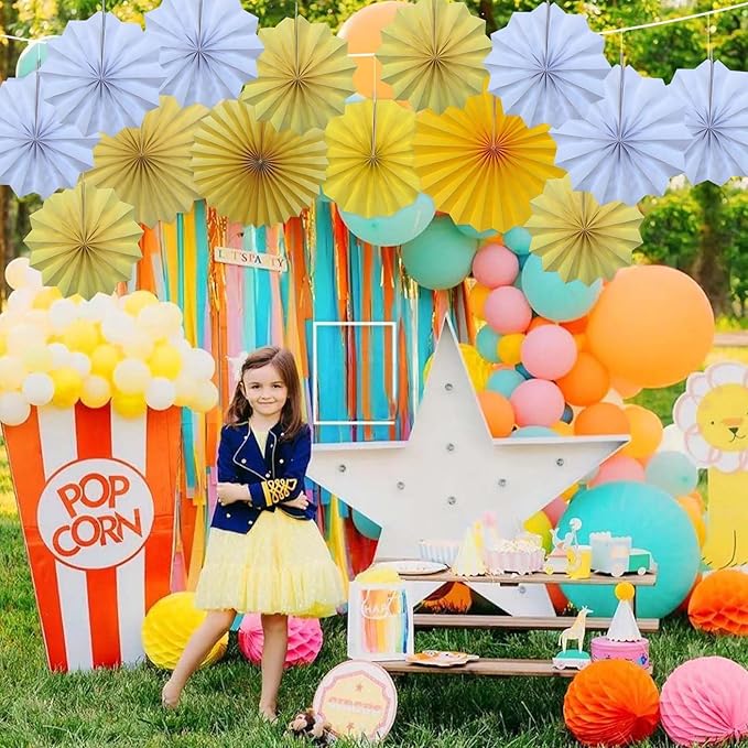 White Party Decorations,Wedding Decorations for Party Events Accessories,White Birthday Decor,Anniversary Decorations,Birthday Decorations for Men 8in Hanging Paper Fans 30 Color DIY Set(White)