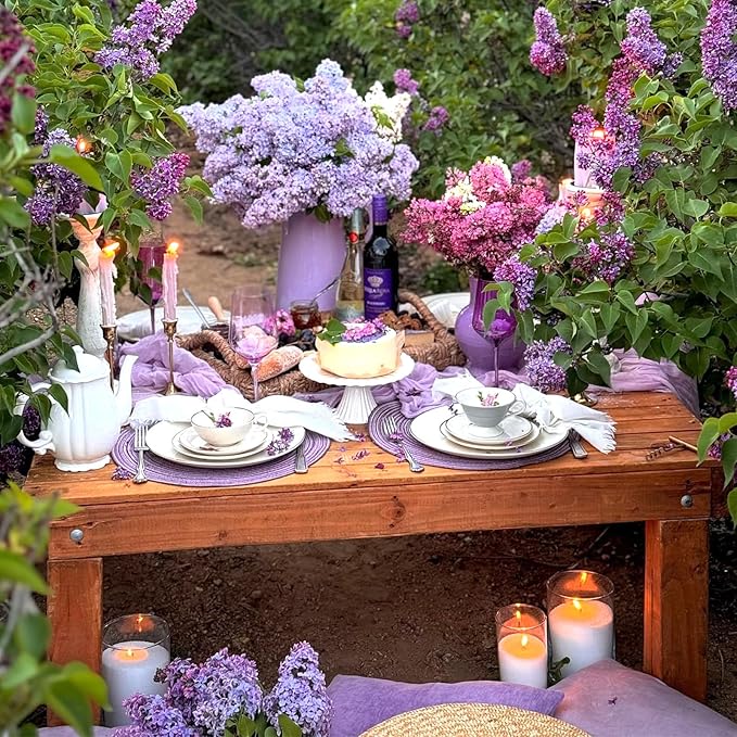 6 Pack Lavender Cheesecloth Table Runner 10FT Boho Cheese Cloths Gauze Fabric Table Runners 120 Inch Rustic Sheer for Wedding Birthday Party Baby Shower Centerpiece Home Decorations