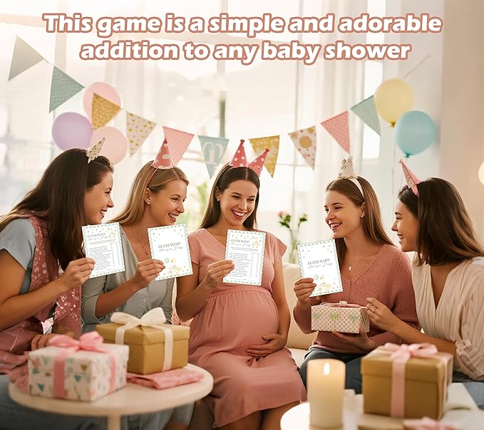 Goose Baby Shower Games, Sage Green Little Goose Guess Who Mommy or Daddy Game for 30 Guests with Game Cards, Gender Reveal, Baby Shower Supplies & Decorations (DV13)