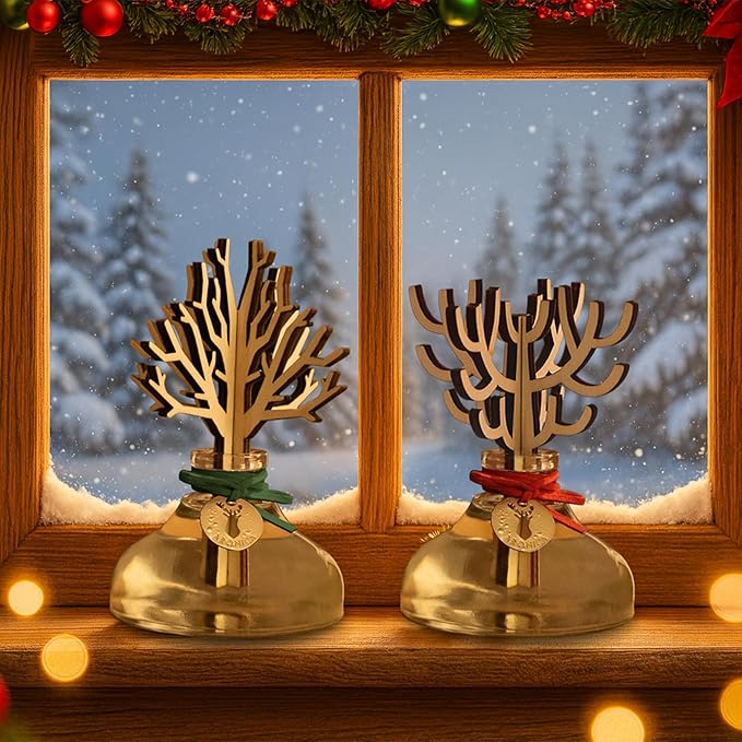 Aronica Christmas Diffuser 120ml / 4floz- Pine Wood Scent, Eucalyptus Mint Essential Oil Reed Diffuser, Fir Tree Scent Oil Classy Christmas Home Decor Holiday, Luxury Skandinavisk High End Oils