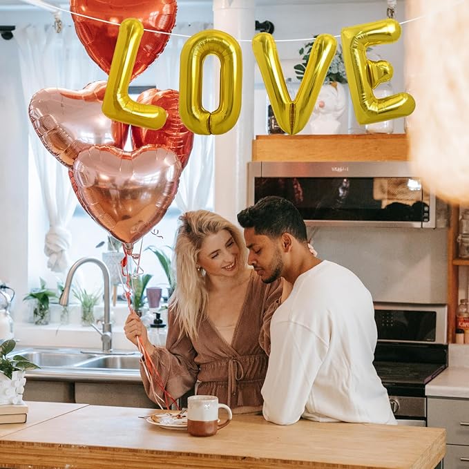 LIOZEOKUN Letter Balloons 16 Inch Alphabet A-Z Mylar Foil Balloons 2 Set for Wedding Birthday Party Decoration Banner Custom Phrase 52 Pcs