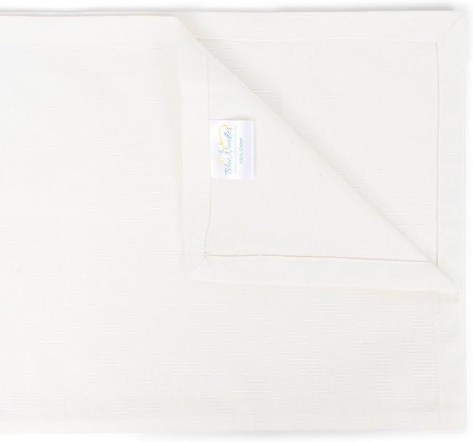 Blue Needles Solid Cloth Napkins Set of 12 Cream 100% Cotton Dinner Napkins 18x18 inches - Soft, Reusable, Absorbent & Washable Fall Thanksgiving Linen, Ideal for Events, Parties & Everyday Use