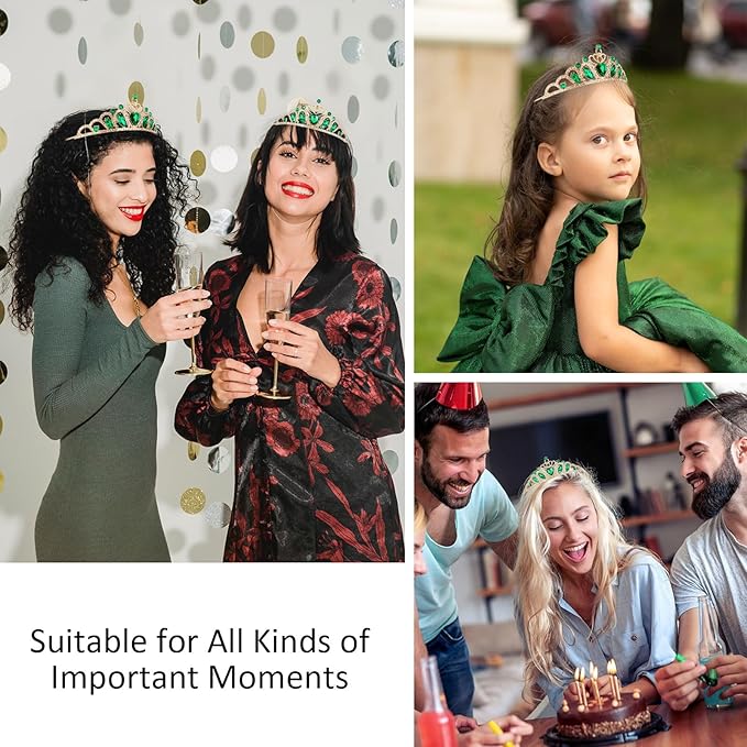 CAVETEE Crown and Tiara for Women, Princess Tiara Heart Crown Happy Birthday Decorations for Party Pageant Hair Accessory