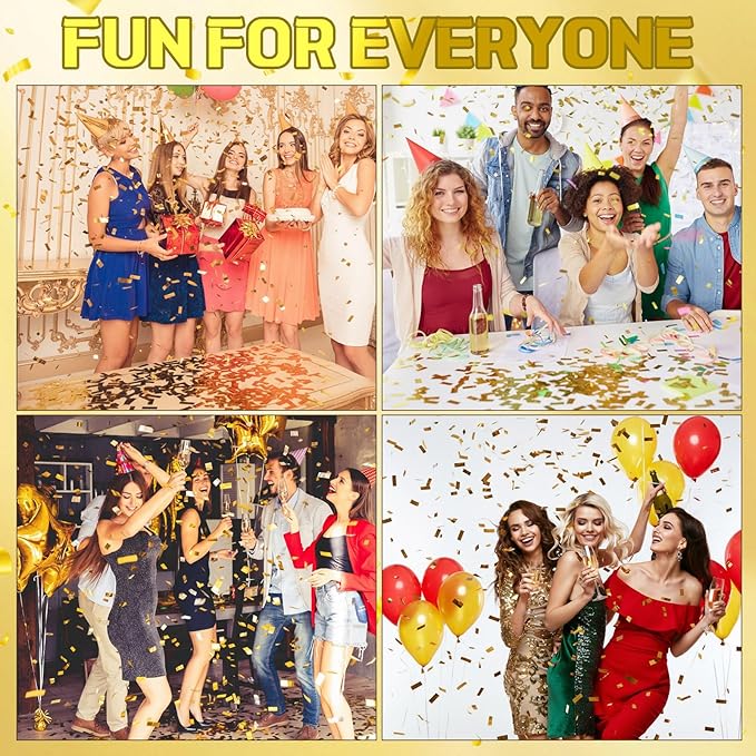 Sumind 1000 Grams Gold Silver Large Metallic Confetti Rose Glitter Throwable Table Scatter Foil Confetti for Wedding Birthday Party Baby Shower Graduation Christmas Celebrations