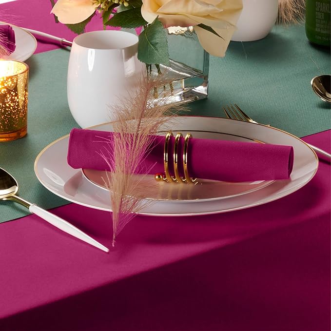 Linen-Feel Colored Paper Napkins - Decortive Cloth-Like FUCHSIA Luncheon Napkins - Soft And Absorbent. For Kitchen, Party, Wedding, Dinner Or Any Occasion. (Pack of 50)