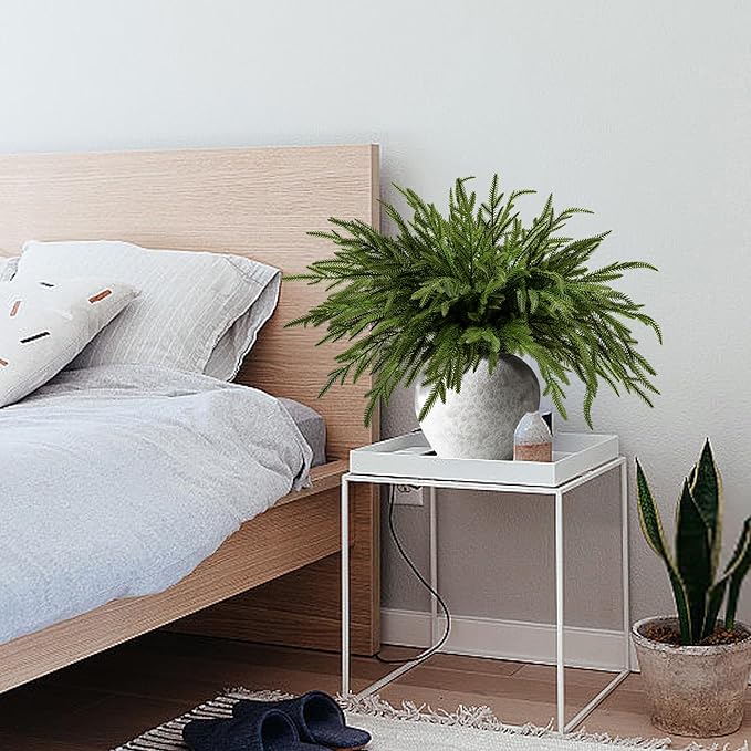 15 Pcs Christmas Norfolk Pine Branches, 19" Extra Length Fake Greenery Norfolk Pine Stems Sprigs, Artificial Xmas Branches Plants Pines Needles for DIY Craft Garland Home Garden Decor