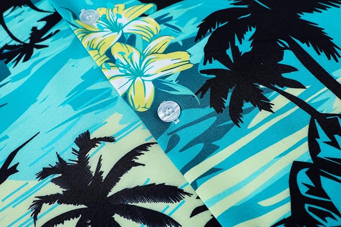 Cromoncent Matching Hawaiian Outfits for Family, Dad and Son Matching Luau Beach Tropical Shirts Mommy Daughter Tropical Sets
