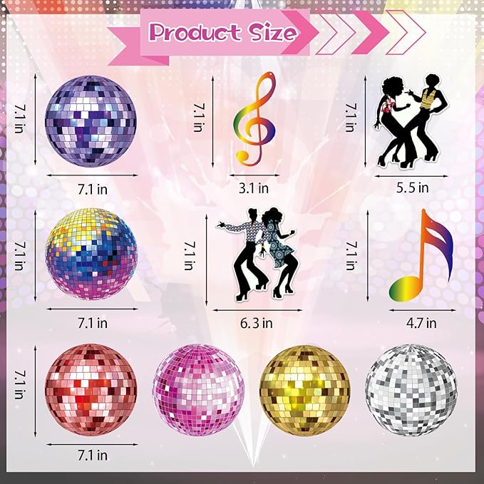 40Pcs Disco Party Hanging Swirl Decorations Disco Ball Hanging Swirls Disco Party Decorations 70s Party Hanging Swirls Ceiling Decor for Disco Themed 1970s Birthday Party Favors Supplies