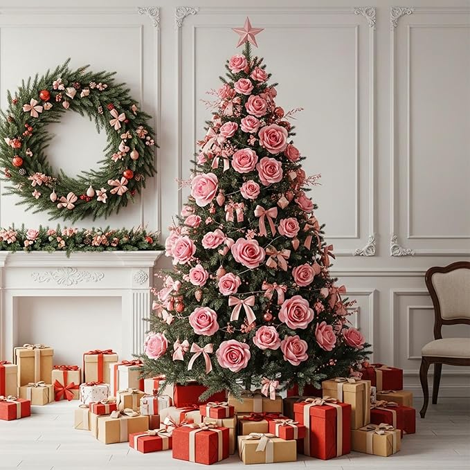 Auihiay 60PCS Pink Roses, Artificial Roses, Velvet Silk Fake Roses, Realistic Pink Artificial Flowers for Wedding Centerpieces, Bridal Bouquets, Home Decor, Anniversary, Valentine's Day Decorations