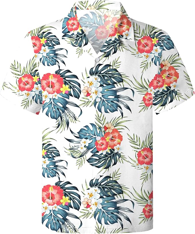 Cromoncent Matching Hawaiian Outfits for Family, Dad and Son Matching Luau Beach Tropical Shirts Mommy Daughter Tropical Sets