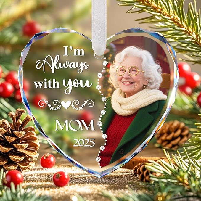 Personalized Memorial Christmas Ornaments 2025, Acrylic I Am Always with You Custom Christmas Ornament, Customized Photo Name Year Sympathy Memorial Gifts for Loss of Loved Ones