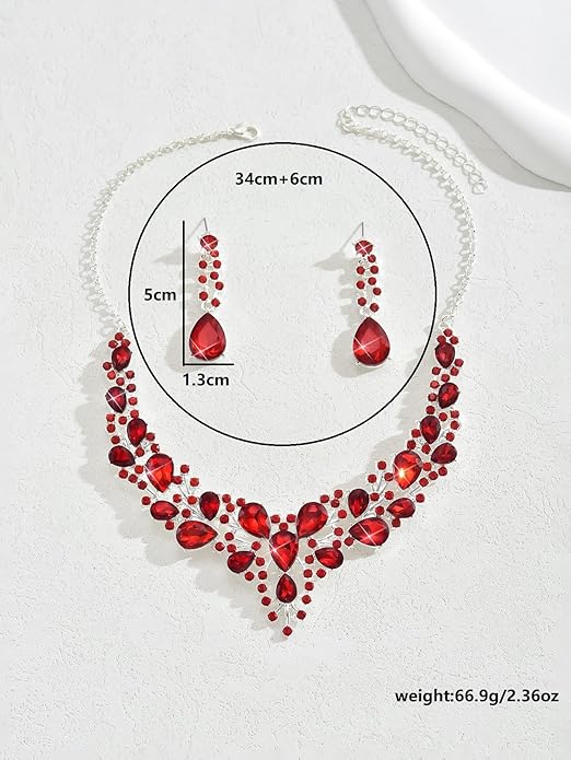 Kamirola Tiaras and Crowns for Women,Tiaras Earrings Necklace, Crystal Bridal Jewelry Set(TR83