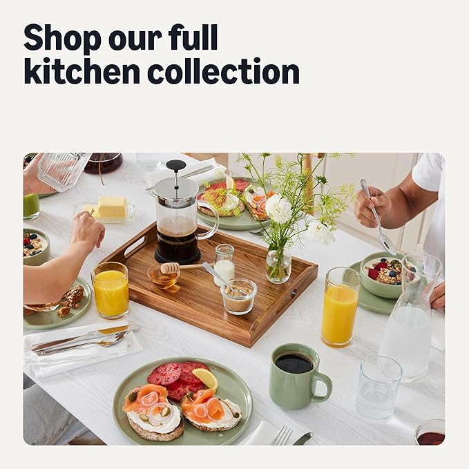 Amazon Basics Wooden Serving Tray, Acacia Wood, 17 x 12 in.