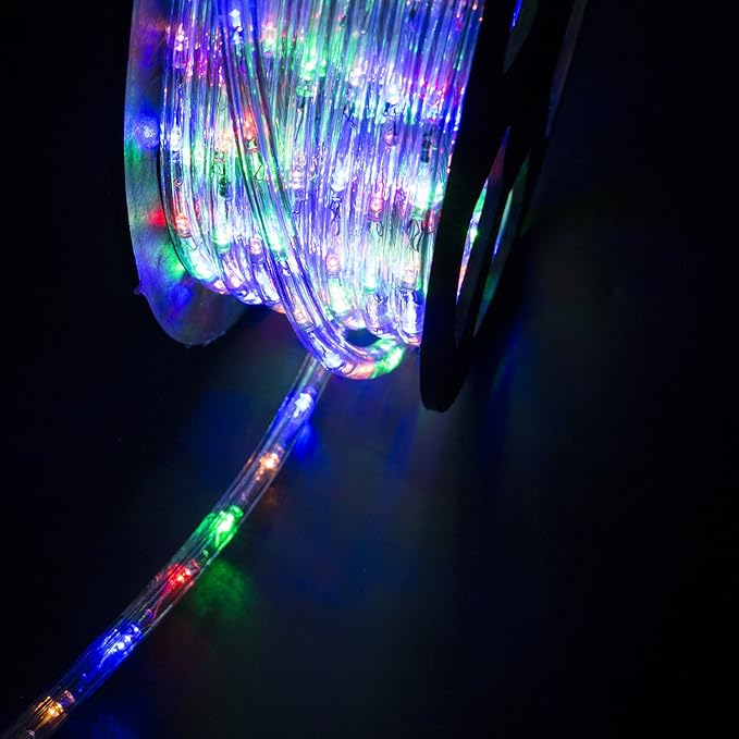 100ft Outdoor LED Rope Lights 1080 Connectable Flexible Tube Lights, IP65 Waterproof Rope Lighting for Garden Patio Pool Bedroom Party Christmas Halloween Holiday Indoor/Outdoor Decoration, Multiple