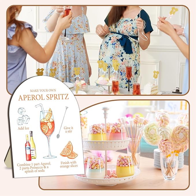 Aperol Spritz Bar Sign, Cocktail Bar Sign for Bachelorette Party, Bridal Shower Table Signs, Homemade Cocktail Station Welcome Board, Homemade Cocktails Drink Board Sign for Bridal Shower Decoration