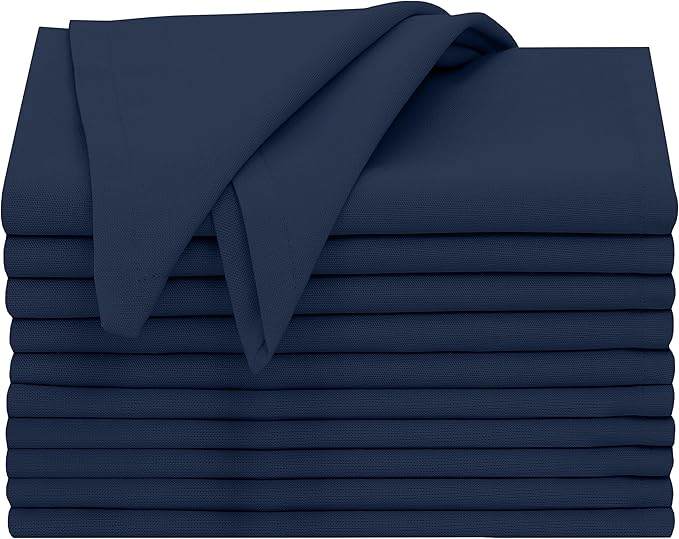 Ruvanti Cloth Napkins Set of 12, 18x18 Inches, 100% Cotton, Washable, Soft & Absorbent, Perfect for Wedding, Christmas, Thanksgiving Dinners - Pageant Blue