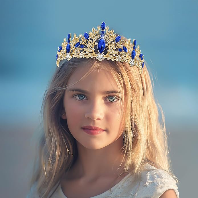 TAROSE Crowns for Women and Girls, Queen Crystal Gold Silver Tiaras with White Rhinestone and Combs, Goddess Crown for Wedding Bride Birthday Princess Bridal Shower Hair Accessories for Women