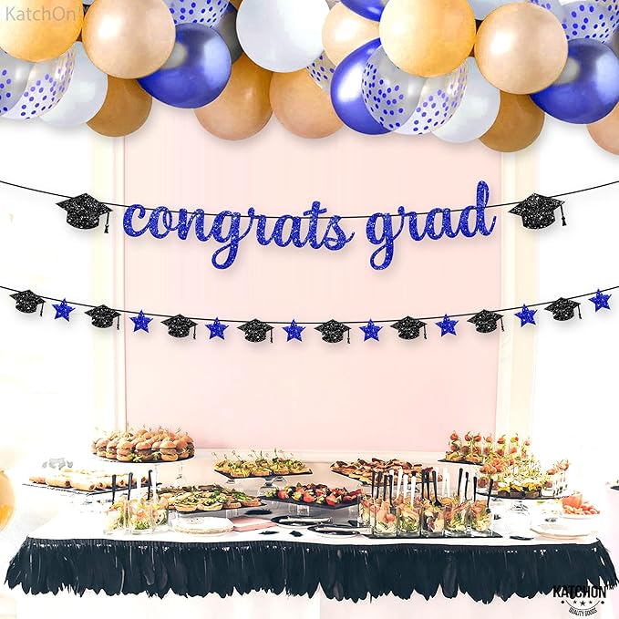 KatchOn, Glitter Congrats Grad Banner - 10 Feet, Pre-Strung | Grad Garland Class of 2025 | Congratulations Graduate Banners 2025 | Graduation Party Decorations | Graduation Decorations 2025