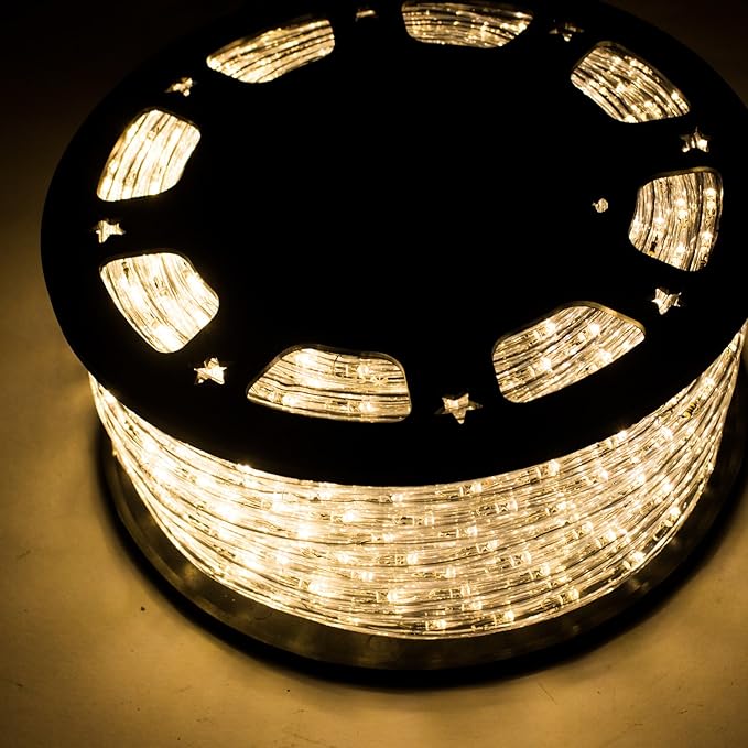 150ft Outdoor LED Rope Lights 1620 Connectable Flexible Tube Lights, IP65 Waterproof Rope Lighting for Garden Patio Pool Bedroom Party Christmas Halloween Holiday Indoor/Outdoor Decoration, Warm White