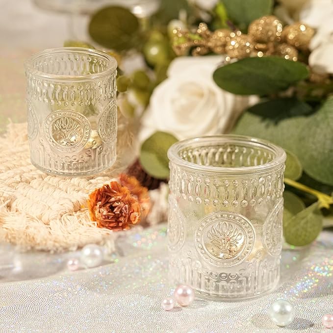 30pcs Clear Votive Candle Holders, 2x2.5in Clear Glass Tea Light Candle Holder for Home, Votives for Fall Wedding Decor, Party, Christmas Decor & Gifts