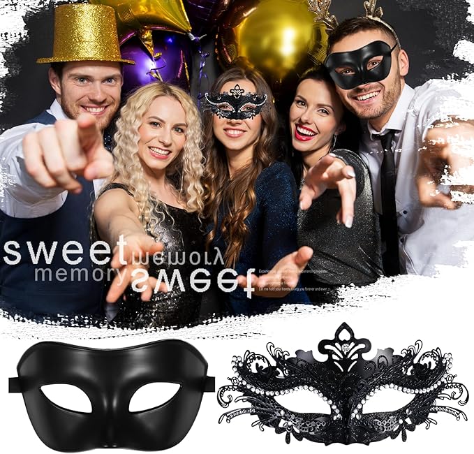 OIDEA Masquerade Mask for Couple - Roman Greek Venetian Mask Halloween Prom Party Costume Ball Mardi Gras Mask for Women Men