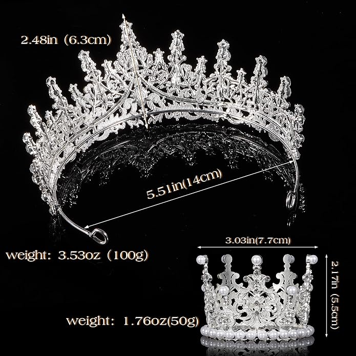 Crowns for Women - Tiaras for Women Crystal Queen Crown for Birthday Costume Party Celebration