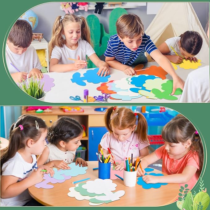 MixTeach 360 Pcs Flowers Cutouts Paper Assorted Color Flower Shape Cards Paper 4 Inch Flower Die Cuts Bulletin Board Decorations for Classroom Home School Decor Kids DIY Craft Project Supplies