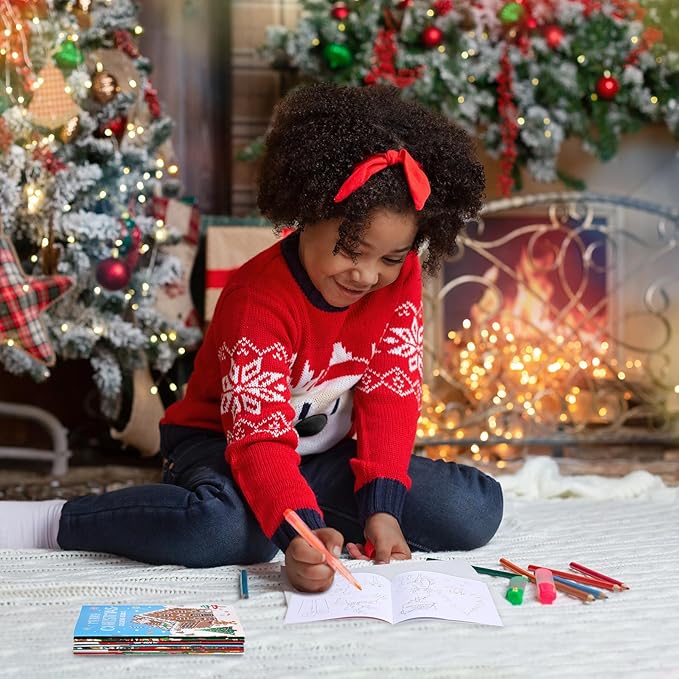 Faccito 48 Pcs Bulk Christmas Coloring Books for Kids Mini Coloring Books Party Favors Xmas DIY Art Drawing Kits for Stocking Stuffer Christmas Party Supplies Goodie Bags Gifts Activities Filler