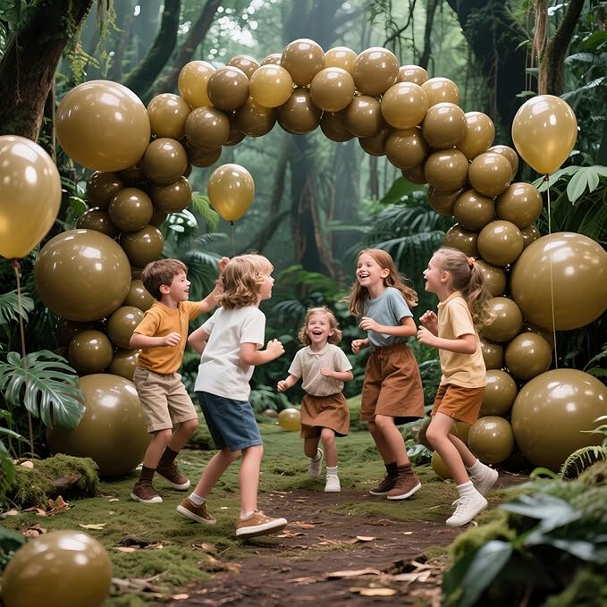 KAWKALSH Brown Balloon 12 Inch, 110pcs Latex Party Balloons Helium Bright Color for Birthday Baby Shower Wedding Party Supplies Arch Garland Decoration