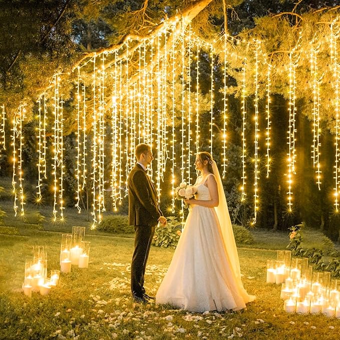 33ft 100 LED Christmas Lights Outdoor Waterproof, Warm White Christmas String Lights Indoor Clear Wire 8 Modes, Plug in Twinkle Fairy String Lights for Bedroom Wedding Classroom Garden Decorations