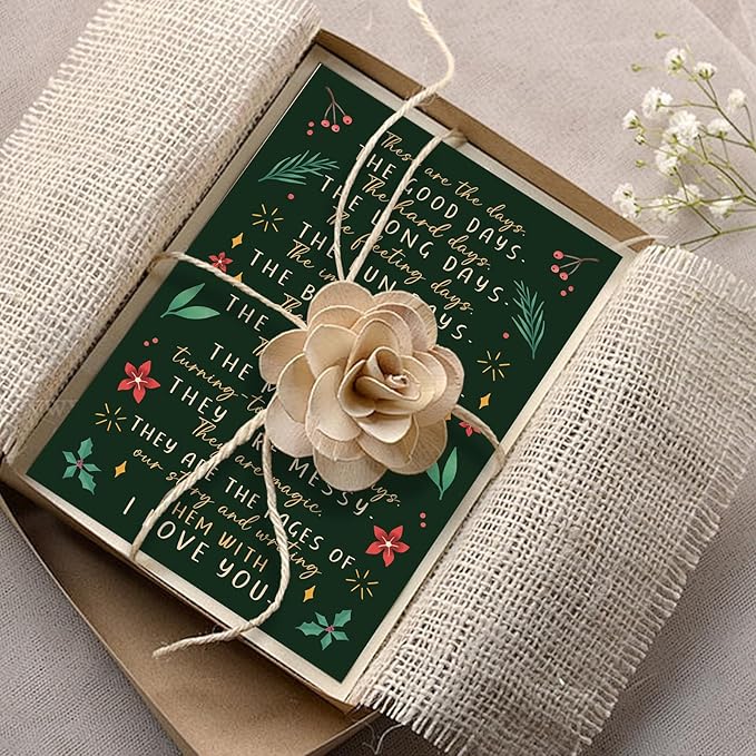 Romantic Christmas Card for Him Her, Warm Holiday Wishes Card for Husband, Wife, Partner, Christmas Wedding Gift for Couples, Lovers