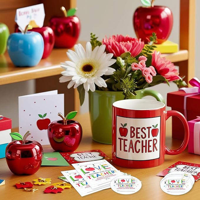 Teacher Appreciation Gift Tags, 40 Pcs Thank You Tags, Colorful Stickers for Presents Wrapping Envelope Seals Lables Boxes Cards Party Favor Decorations A04