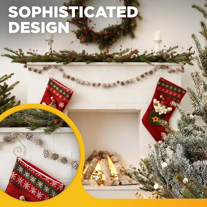 120 pcs Christmas S-Shaped Ornament Hooks - Perfect Ornament Hooks for Christmas Tree Decoration (Gold)