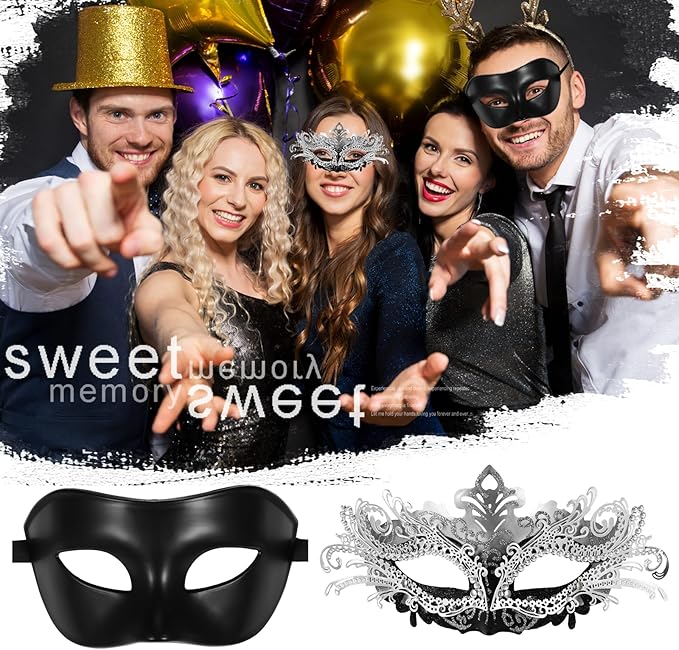 OIDEA Masquerade Mask for Couple - Roman Greek Venetian Mask Halloween Prom Party Costume Ball Mardi Gras Mask for Women Men