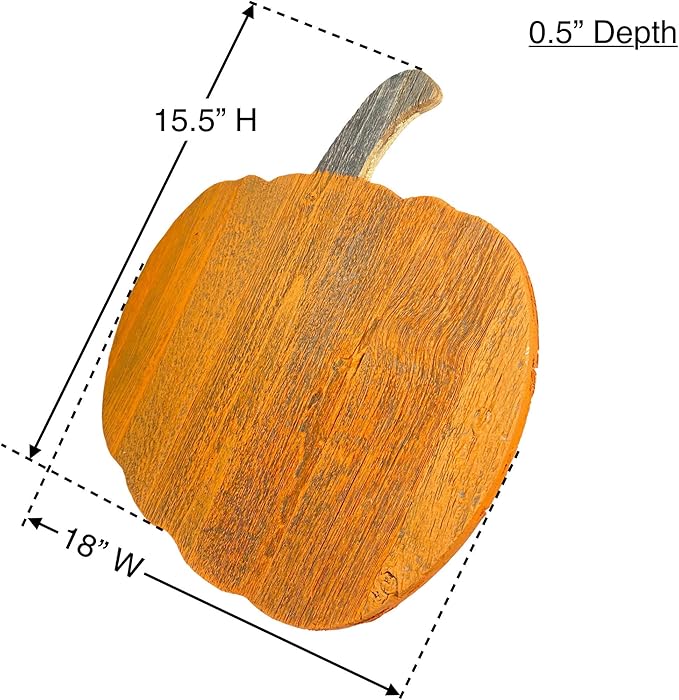 BARNWOODUSA Rustic Farmhouse Wood Pumpkin Fall Harvest Wall Décor for Autumn, Thanksgiving, Halloween, DIY Décor Orange 18 inch Pumpkin Reclaimed and Recycled Wood