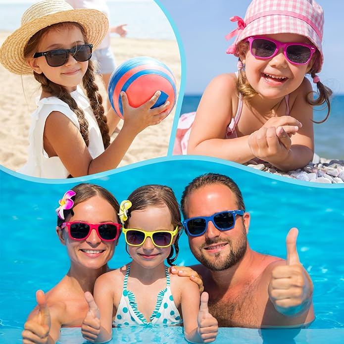 MEEZY 20/30/50/100Pcs Neon Sunglasses Bulk, Party Sunglass for Goody Bag Fillers Birthday Summer Beach Party Favors