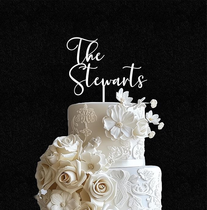 Personalized Gold Wedding Cake Topper – Custom Rustic Mr & Mrs, Anniversary or Any Wording
