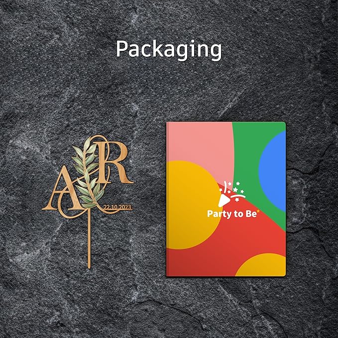 Personalized Wedding Cake Topper in Wood Custom Bride and Groom Initial Cake Topper Cake Decoration (Green Leaves)