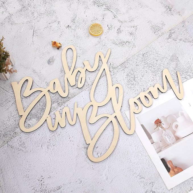 Baby in Bloom Backdrop Sign - Ba by Shower, Gender Reveal Wooden Decor & Photography Back Drop, Unique Ba by Announcemen (Baby in Bloom Backdrop Sign)