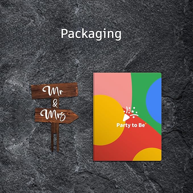 Rustic Mr & Mrs Cake Topper in Wood Cake Decoration for Wedding & Engagement