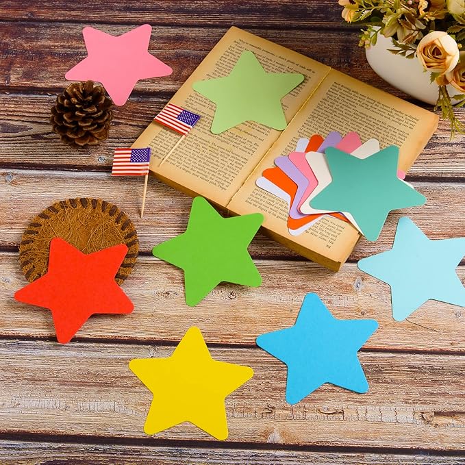 360 Assorted Color Paper Star Cut-Outs & Shapes - Accent Die-Cuts for Classroom Decor, Teachers, Kids DIY Craft Projects & Back to School Bulletin Board Decorations