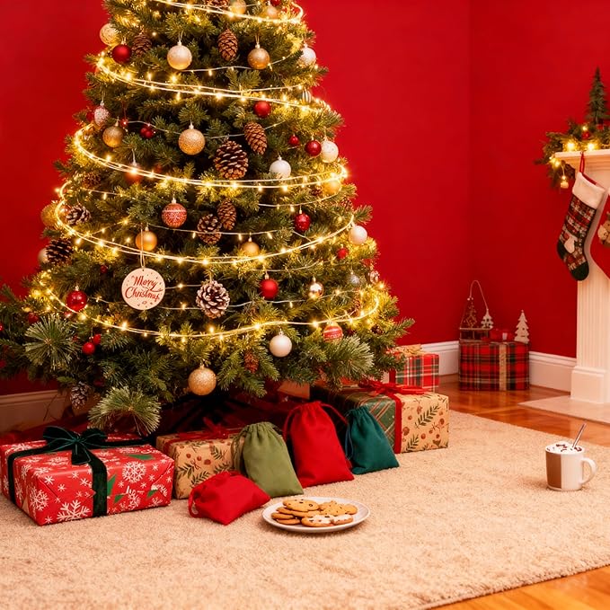 12pcs Moss Green Velvet Drawstring Bags 3x4 inches Small Velvet Cloth Gift Bags Jewelry Pouches for Bracelet Storage Wedding Party Favor Christmas