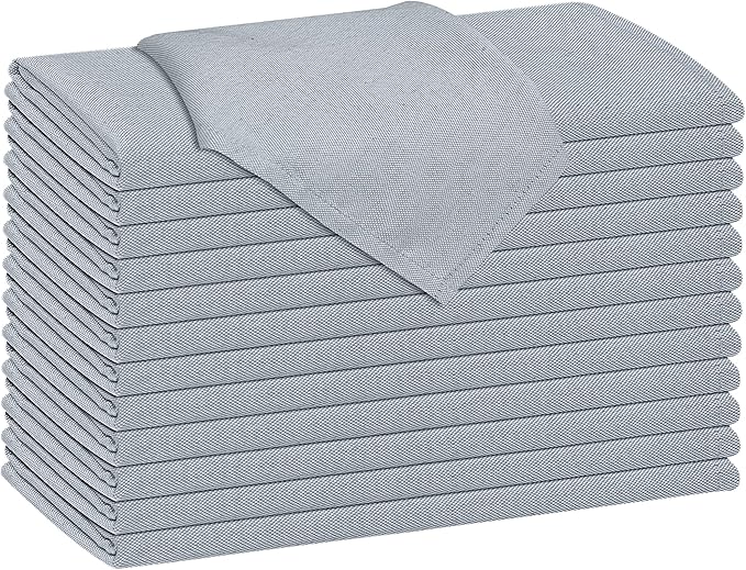 Ruvanti Cloth Napkins Set of 12, 18x18 Reusable Napkins Cloth Washable, Soft & Durable Table Napkin, Poly Cotton Fabric Dinner Napkins for Parties, Christmas, Thanksgiving, Weddings - Grape