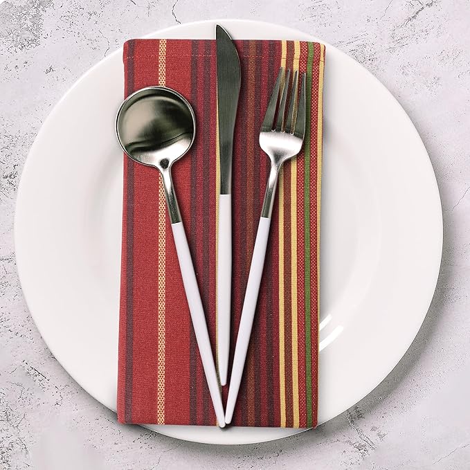 Urban Villa Cloth Napkins Harvest Prints Dinner Napkins Set of 12 20X20 100% Cotton Absorbent Washable Durable Reusable Cloth Napkins Ideal for Farmhouse Party Thanksgiving Harvest Fall Dinner Napkins