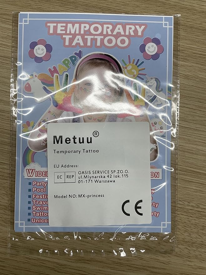 Temporary Tattoos Mermaid for Kids, 80+ Metallic Foil Style Bronzing Fake Tattoos, 4 Sheets Glitter Tattoos, Birthday Party Supplies, Easter Present, Ocean Animal Stickers for Boy and Girls