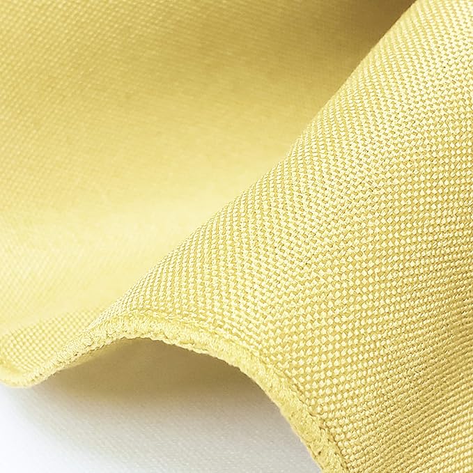 TableLinensforLess 17x17 Inch Polyester Cloth Napkins, Set of 12 (Butter Yellow)