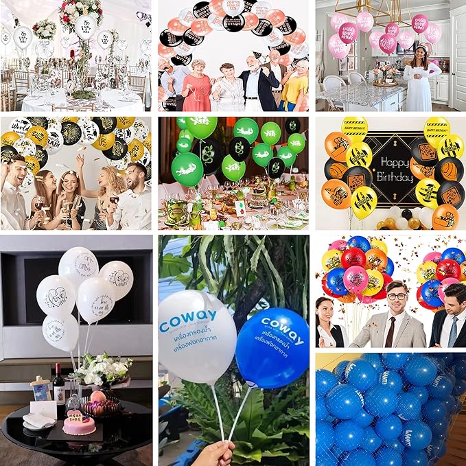 500pcs Custom Balloons Personalize Logo or Text Balloons - Design Your Own, Balloon for Birthday Carnival Anniversary Party Wedding Graduation Business Decoration (12in, 2.8g)