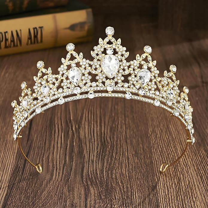 Crown Tiara for Women Queen Crown Rhinestone Wedding Crowns Birthday Tiara Women's Hair Accessories Costume Party Halloween Decor Prom Gifts