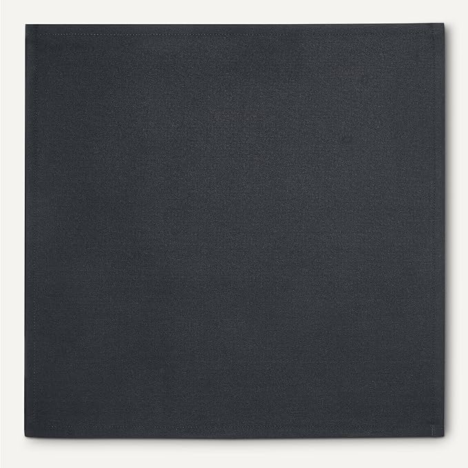 Amazon Basics Reusable Stain and Wrinkle Resistant Cloth Napkins, 12 Pack, 17 x 17 inches, Black